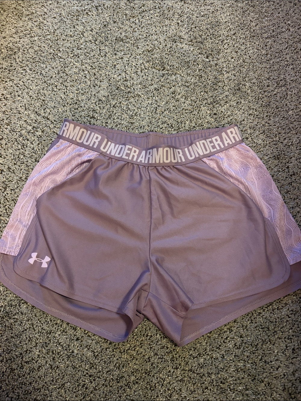 Under Armour Women's Lavender Athletic Shorts with Branded Waistband